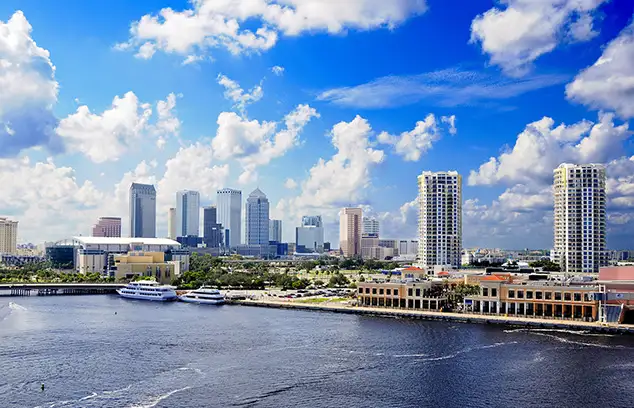 Overview with Ships, Buildings, and Water