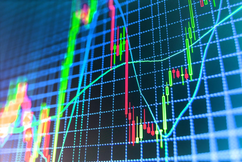 Stock market trading graph