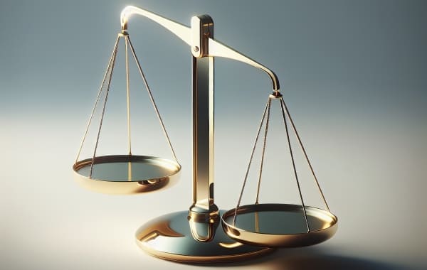 Scale of justice depicting diversification stability in the case of fixed income